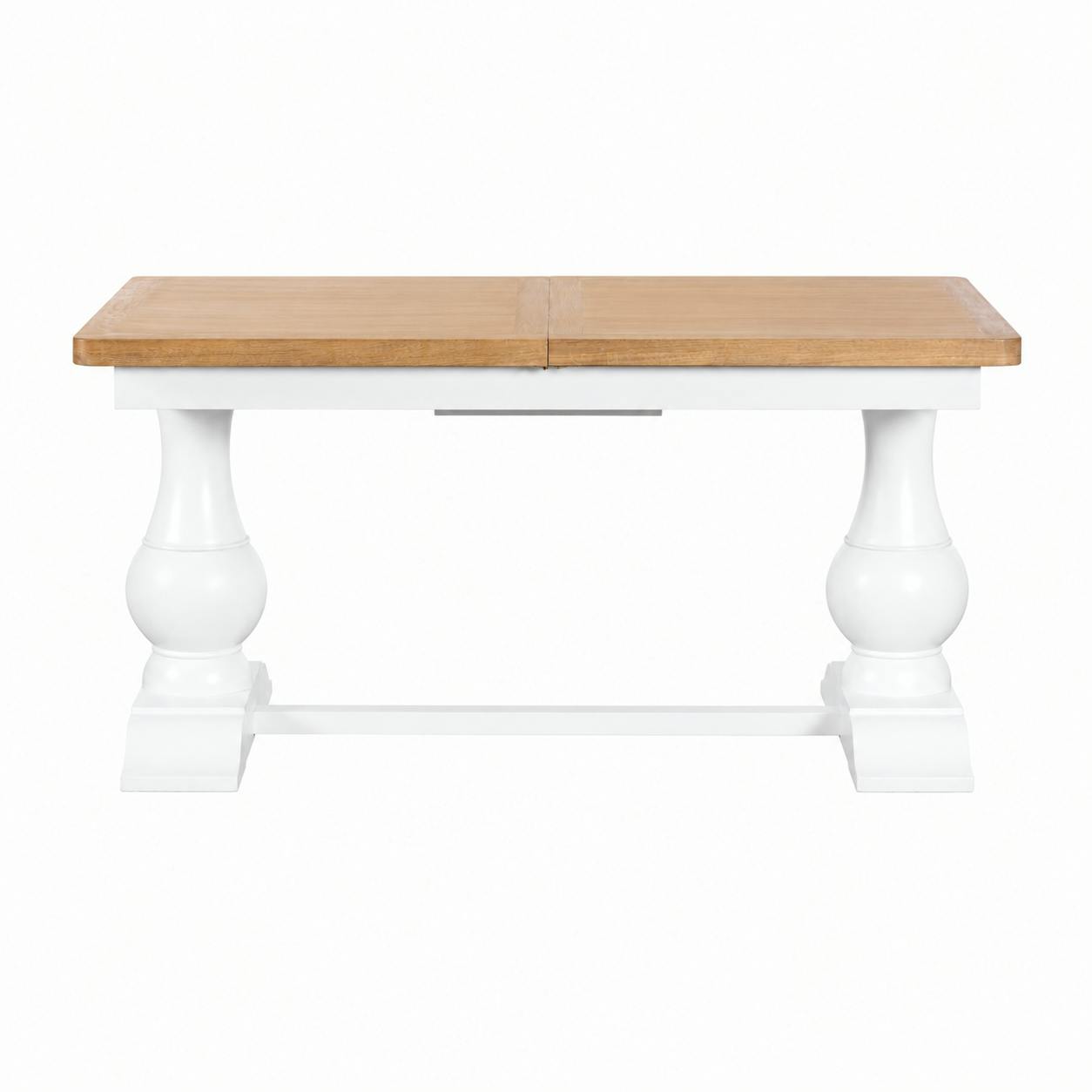 Table à manger extensible blanche style bord de mer 160-200 cm VELIA