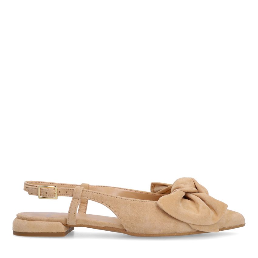 Manfield Beige suède slingbacks