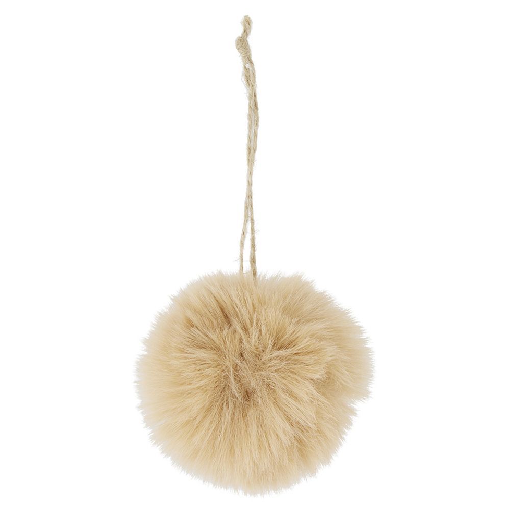 Boule de No&euml;l fourrure marron Ø6cm