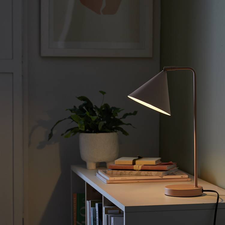 Habitat Cone 40cm Metal Adjustable Table Lamp - Rose