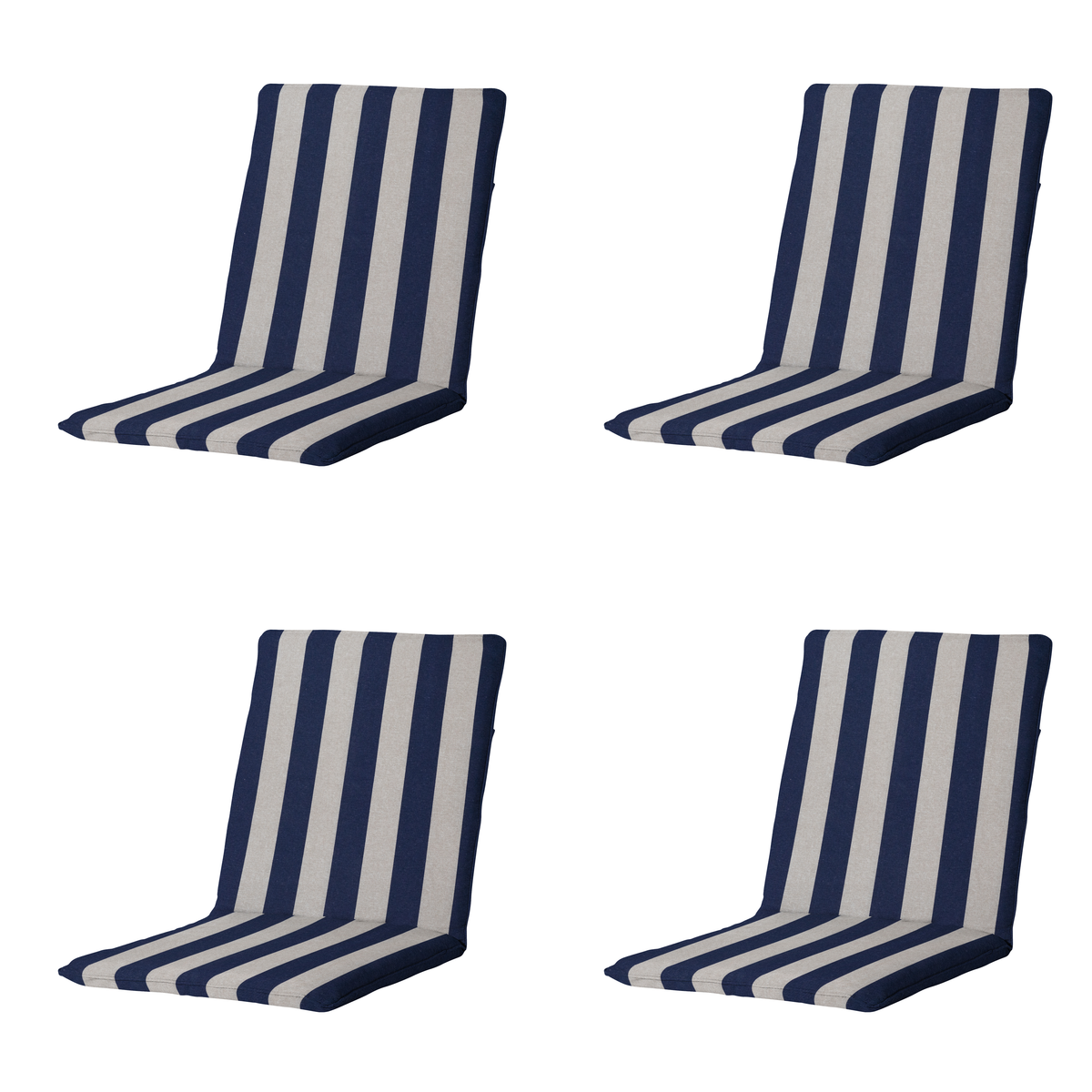 Madison stapelstoelkussen Amora - blauw - 97x49x5cm - set van 4