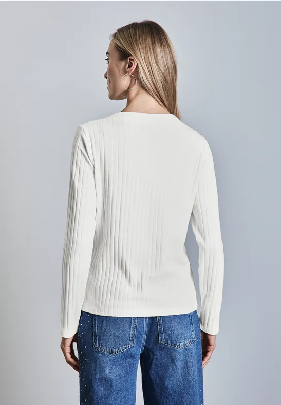 Langarmshirt mit Knopfdetail