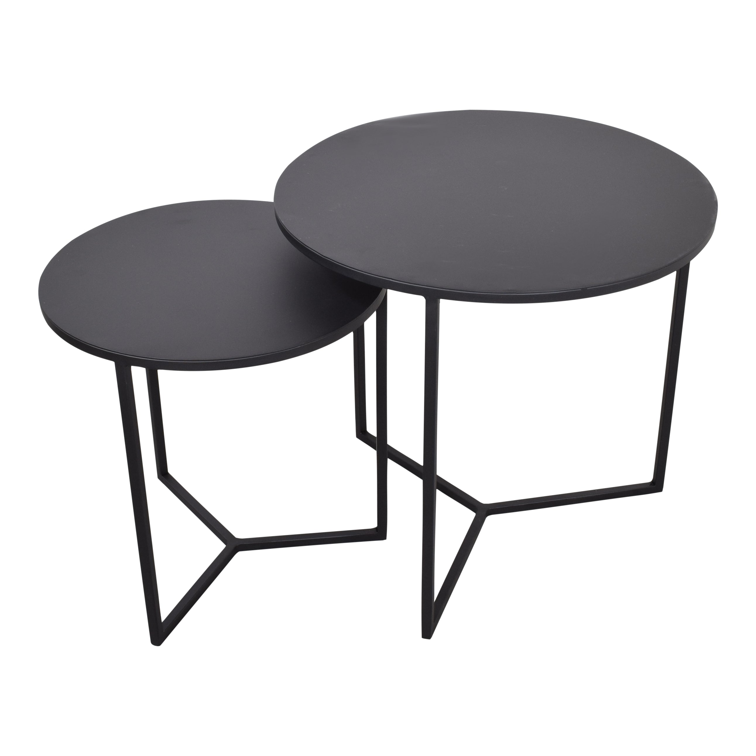 LOFT42 Dulon Set Bijzettafels Rond - Zwart - Ø49x46