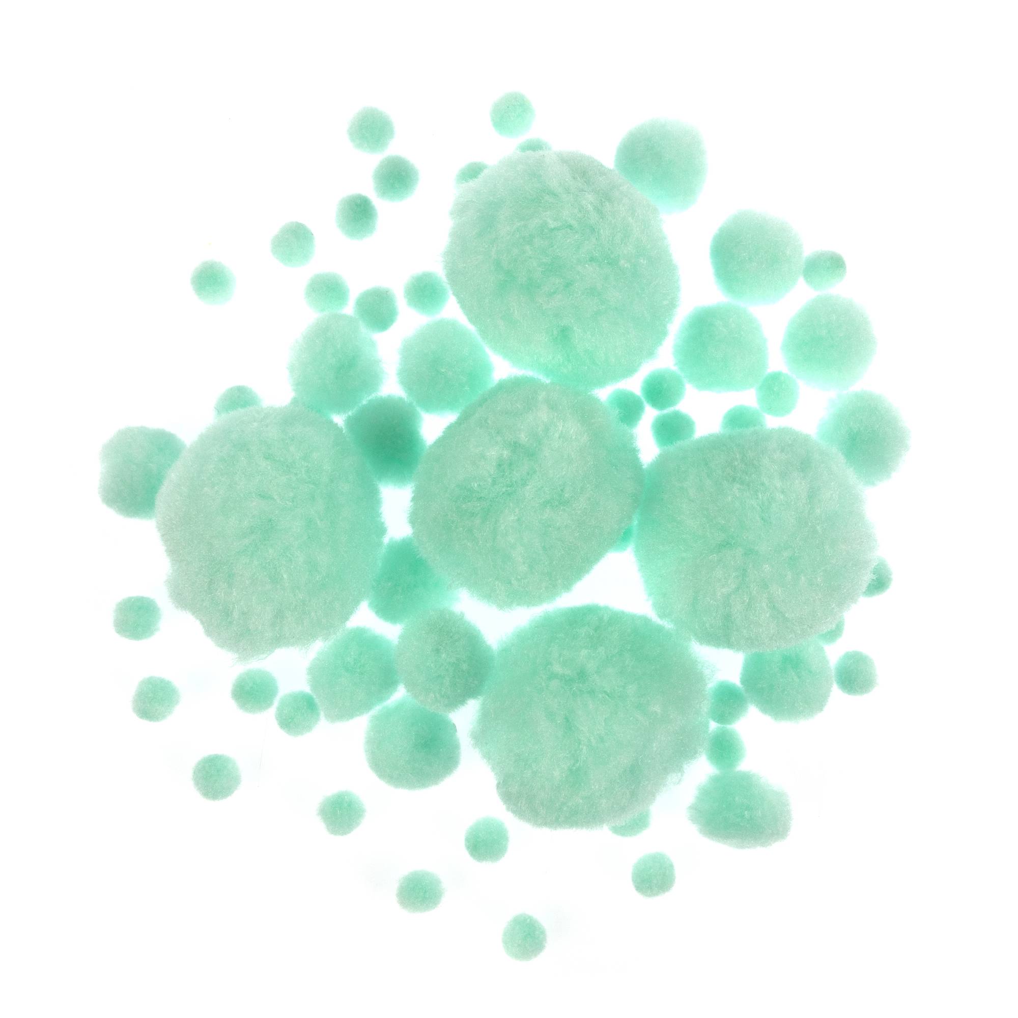 Mint Pom Poms 60 Pack