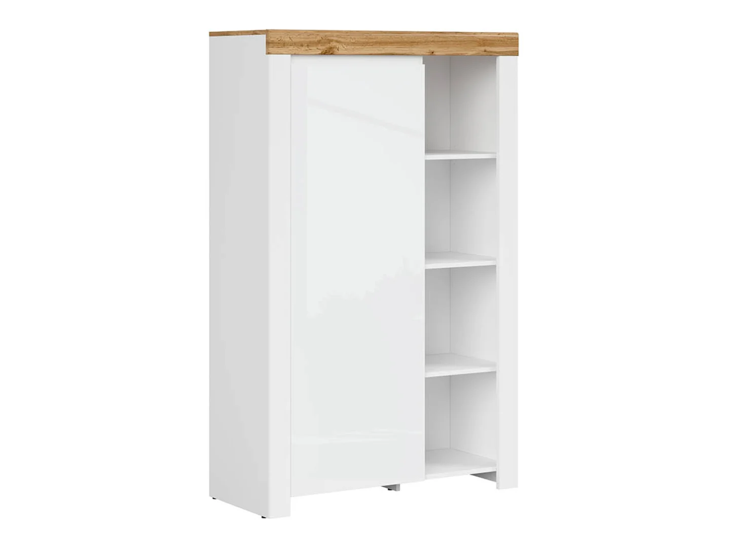 Regał Holten 98 cm z drzwiami i 4 półkami biały