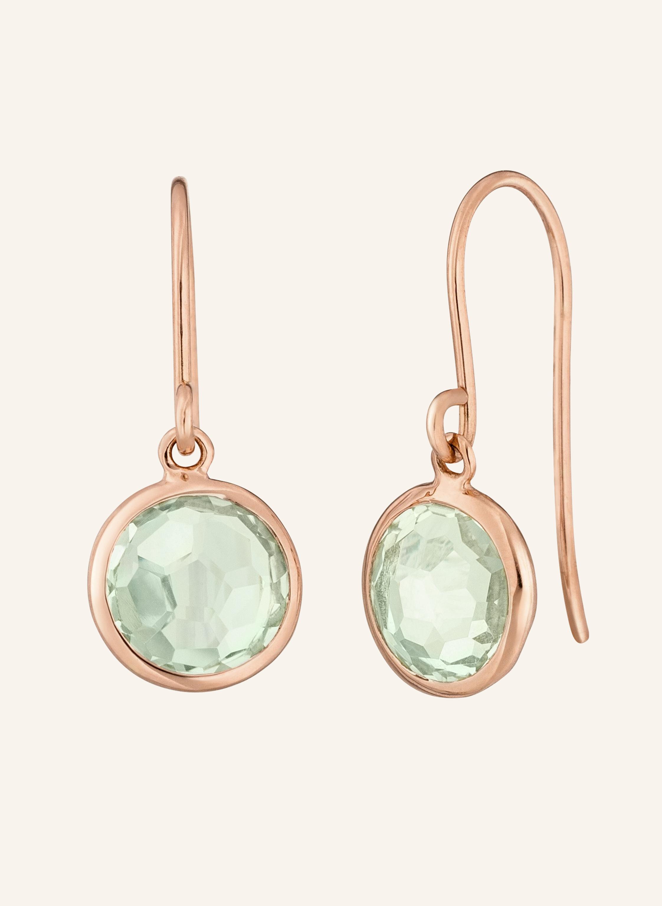 Leaf Ohrhänger GREEN AMETHYST aus14 Karat Roségold
