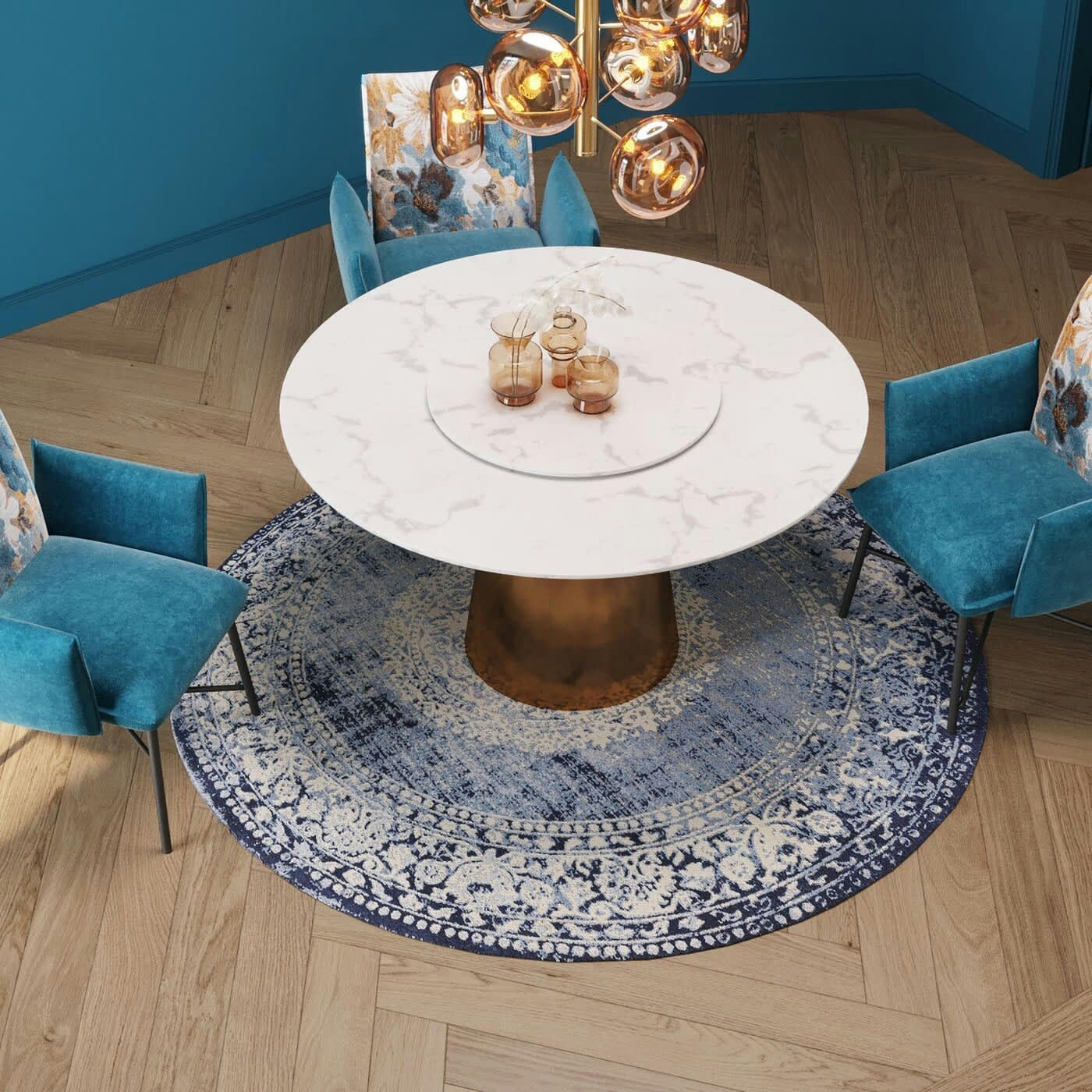 LAURY - Tapis Laury bleu 200cm Kare Design