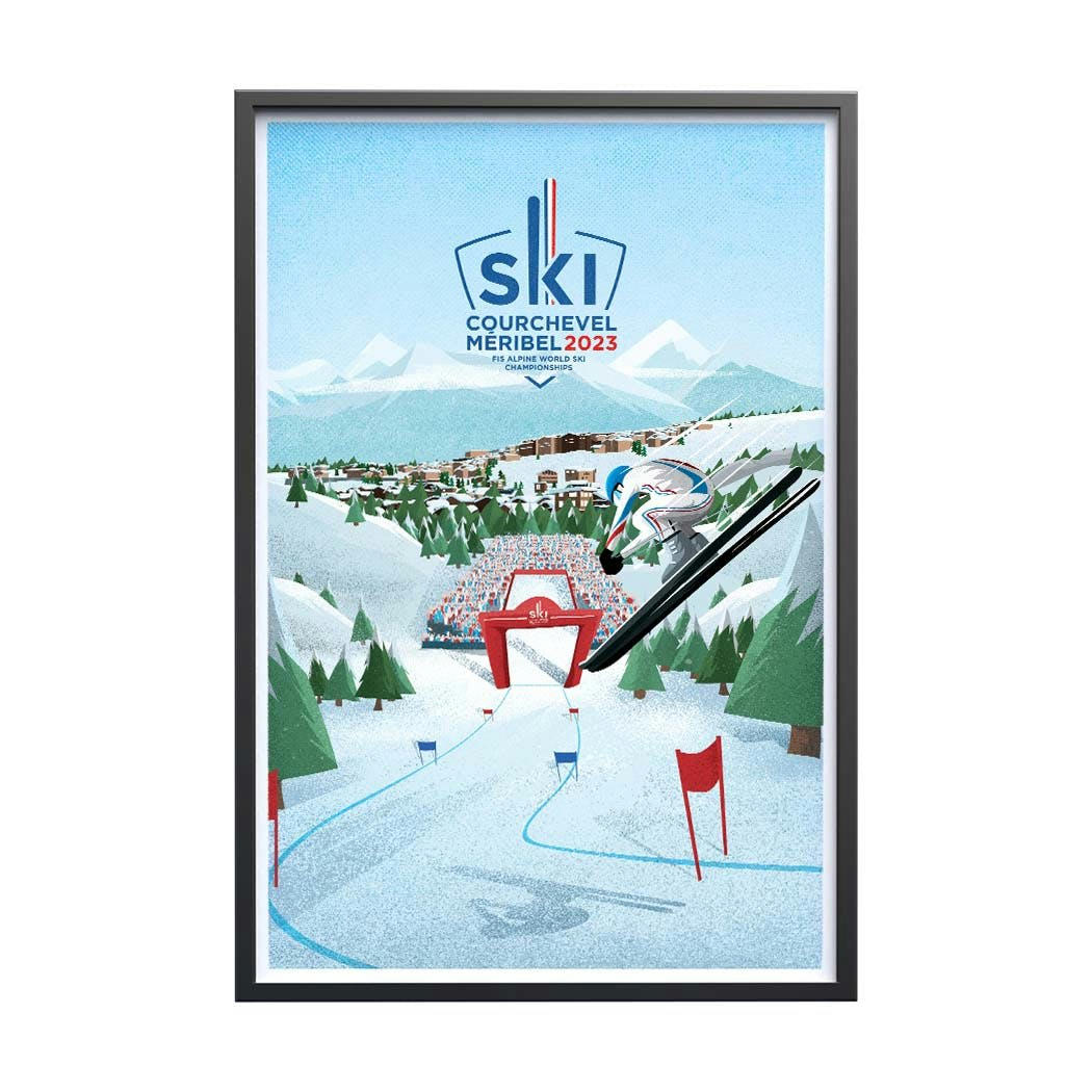 SKI - Affiche Ski - Courchevel Méribel 2023  30x40cm