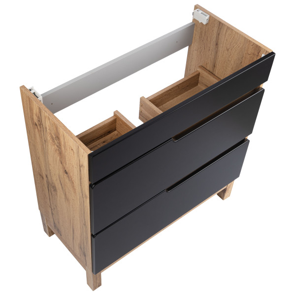 Zestaw Łazienkowy 80cm Alma Dąb Wotan / Czarny Mat 13