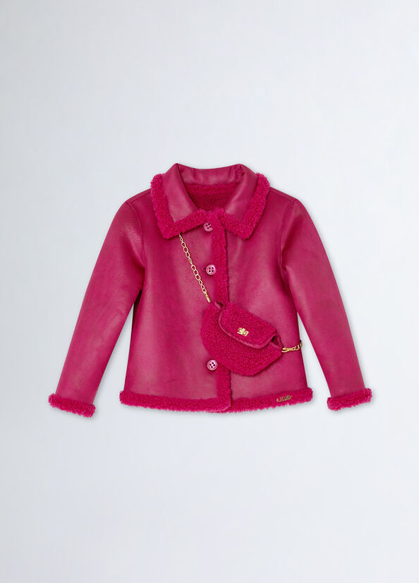 Giaccone reversibile in teddy con borsa