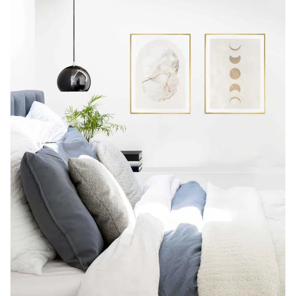 Set poster met lijst - Marble Gold