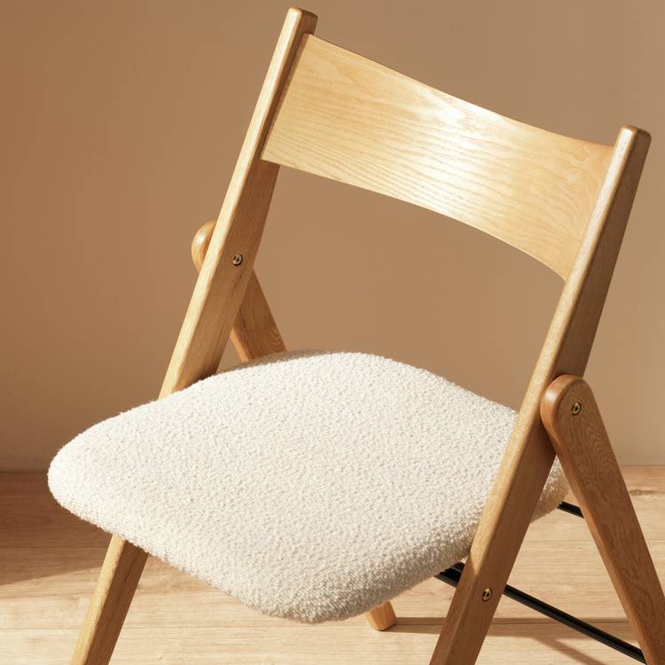Habitat Zepher Fabric Dining Chair - Light wood