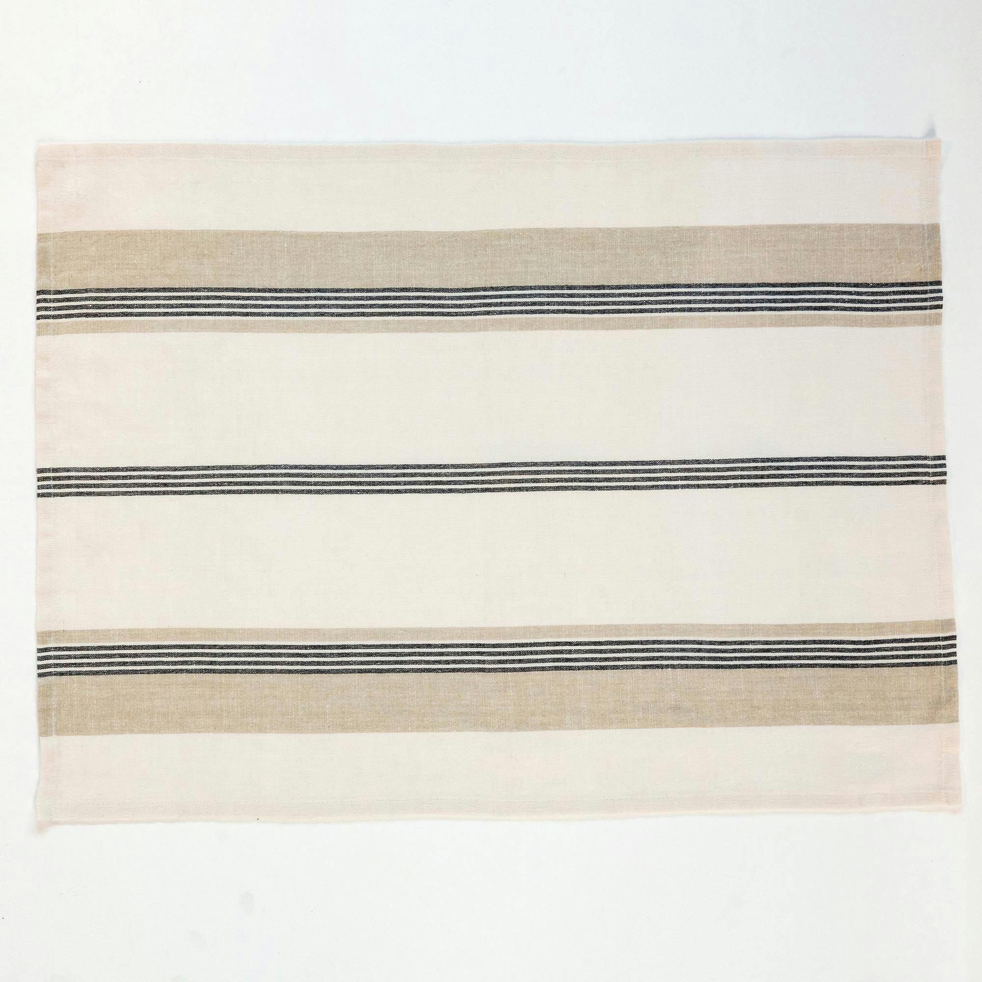 LINEAIRE - Torchons 50x70 marron en lin