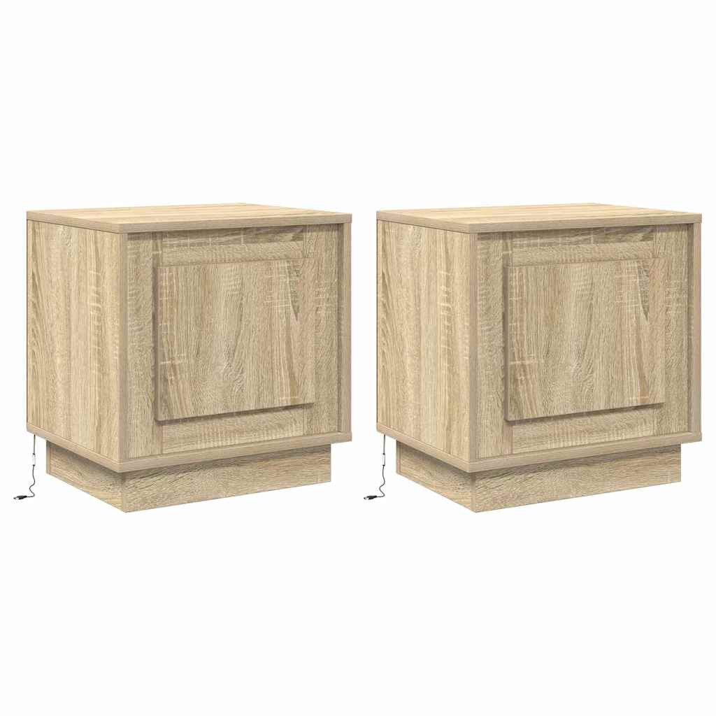 2x Szafka Nocna Brąz Komoda Stolik Półka Nocna Do Sypialni 44 x 34.5 x 45