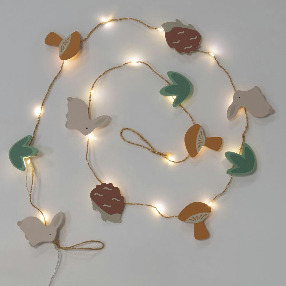 OULANKA - Guirlande lumineuse à épingles marron, vertes, blanches et orange L180