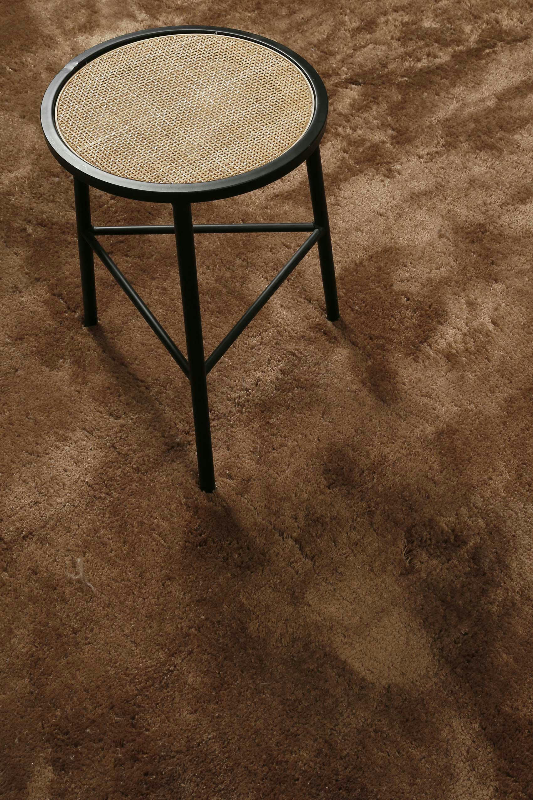 LULU - Tapis à poils longs, doux et moelleux, taupe marron  80x150