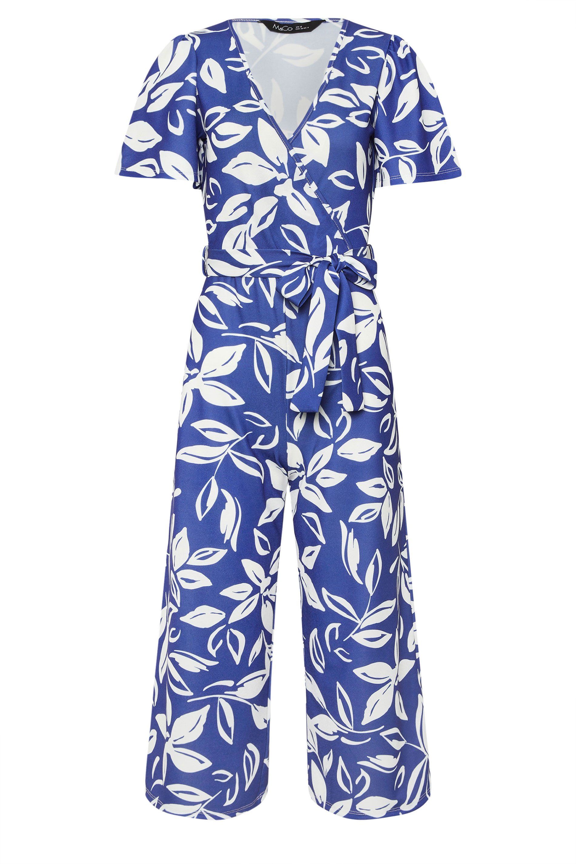 M&Co Petite Leaf Print Jumpsuit