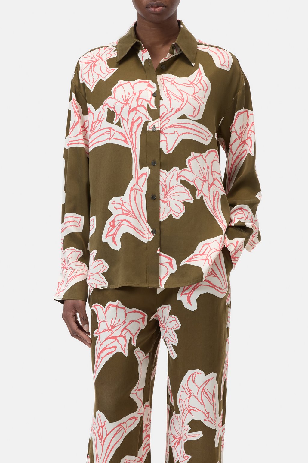 Bluse mit abstraktem Blumen-Print