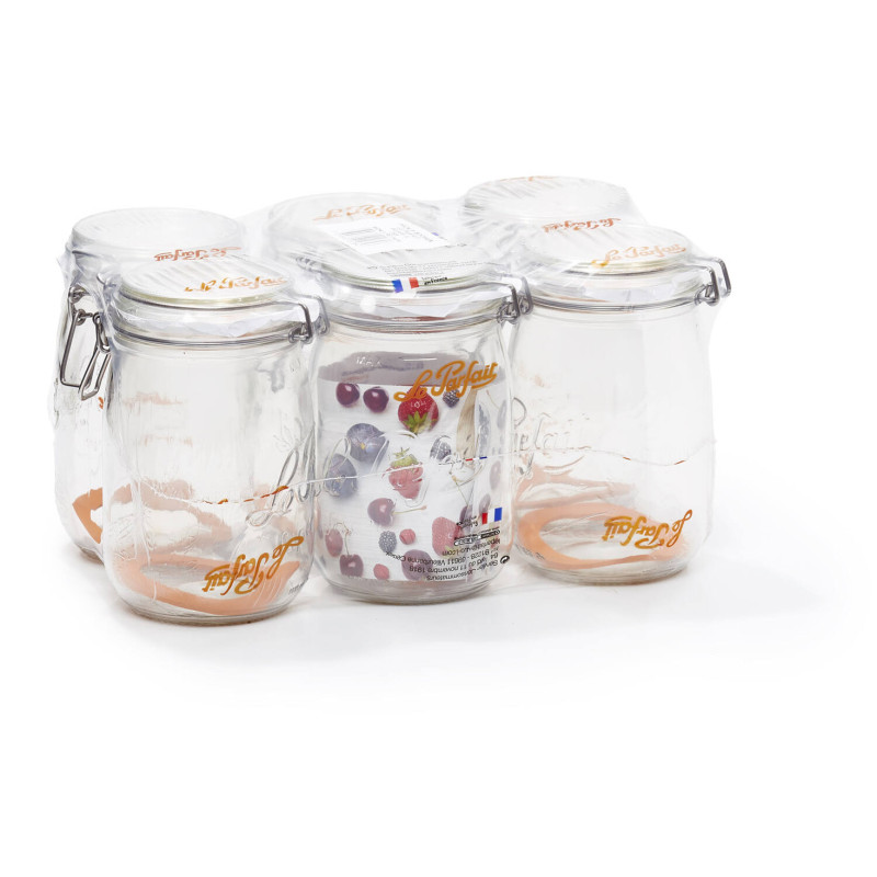 Bocal en verre Super 1 L Ø 85 mm 6 pièces LE PARFAIT