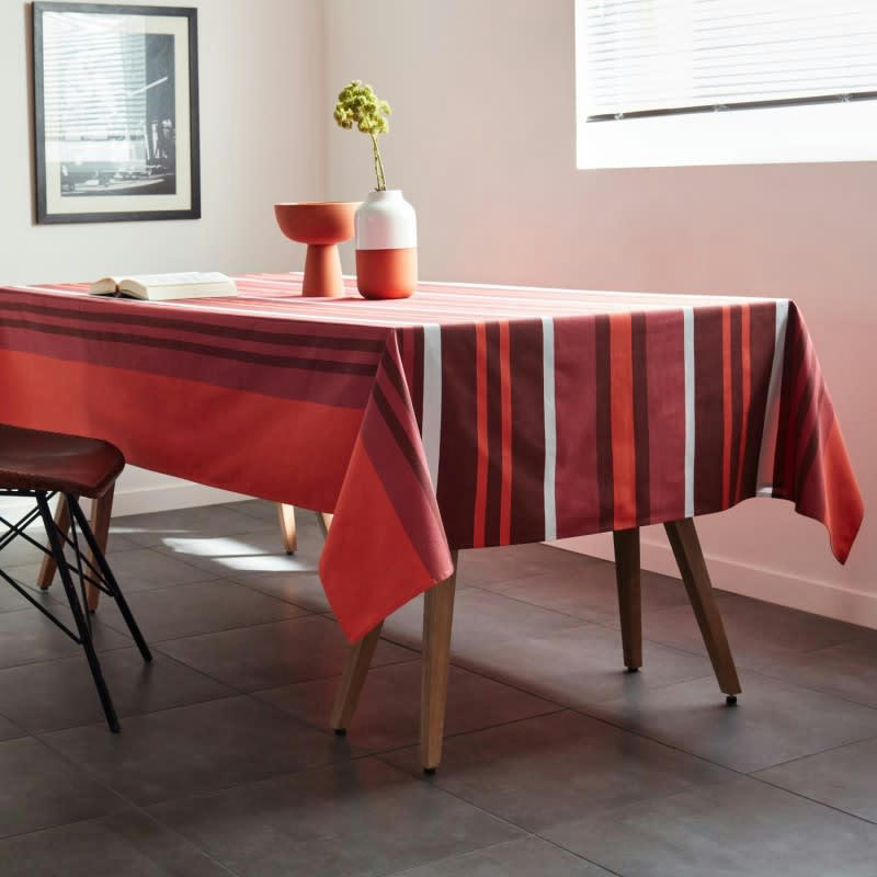 LUZ - Nappe en coton enduit acrylique  brique  160x300 cm