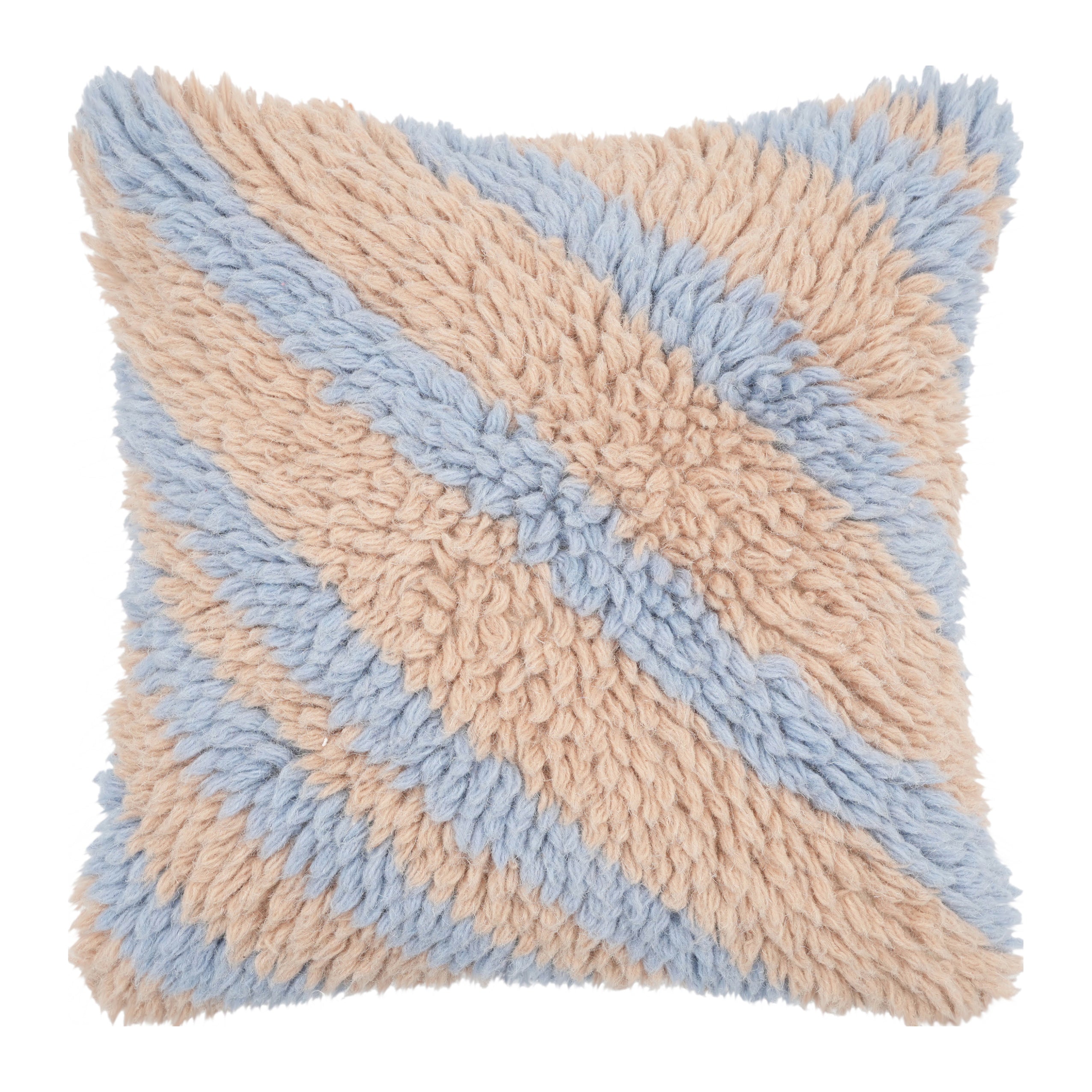 by fonQ Strippi Sierkussen 50 x 50 cm - Blauw / Beige