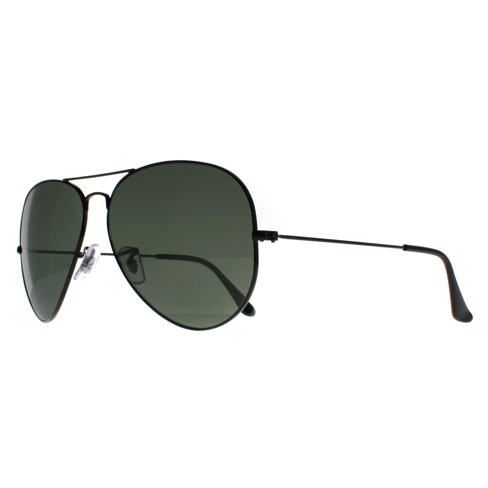 Ray-Ban Aviator Black Green Polarized Aviator 3025 Sunglasses