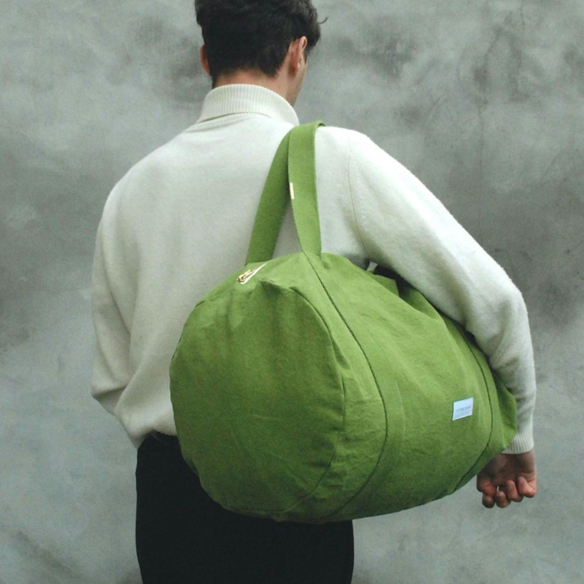 - Sac bowling en toile de coton bio vert prairie