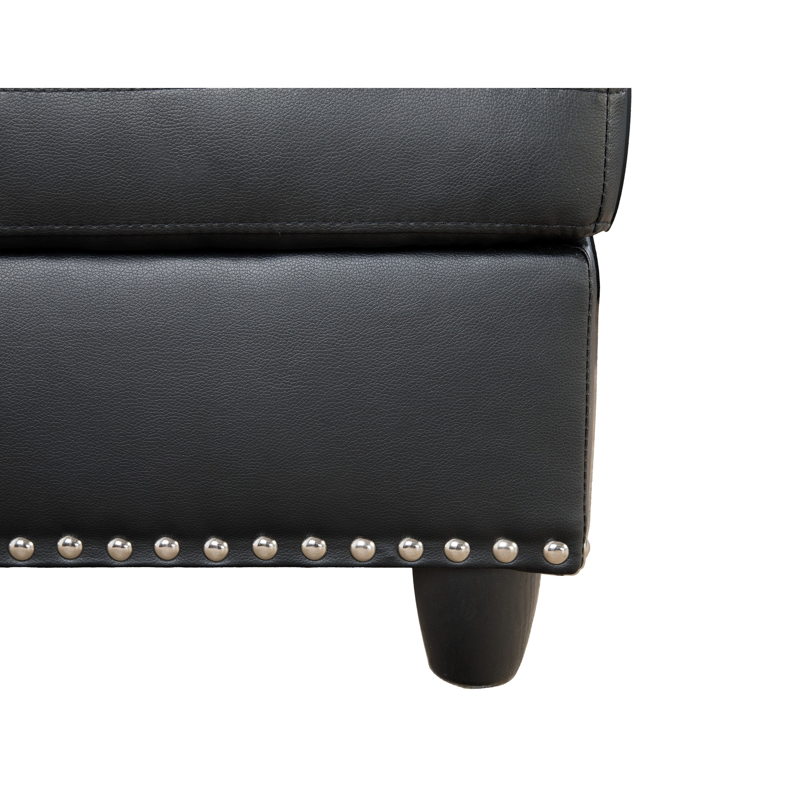 Irine Faux Leather Sectional Sofa with Ottoman - 98W x 71D x 33H