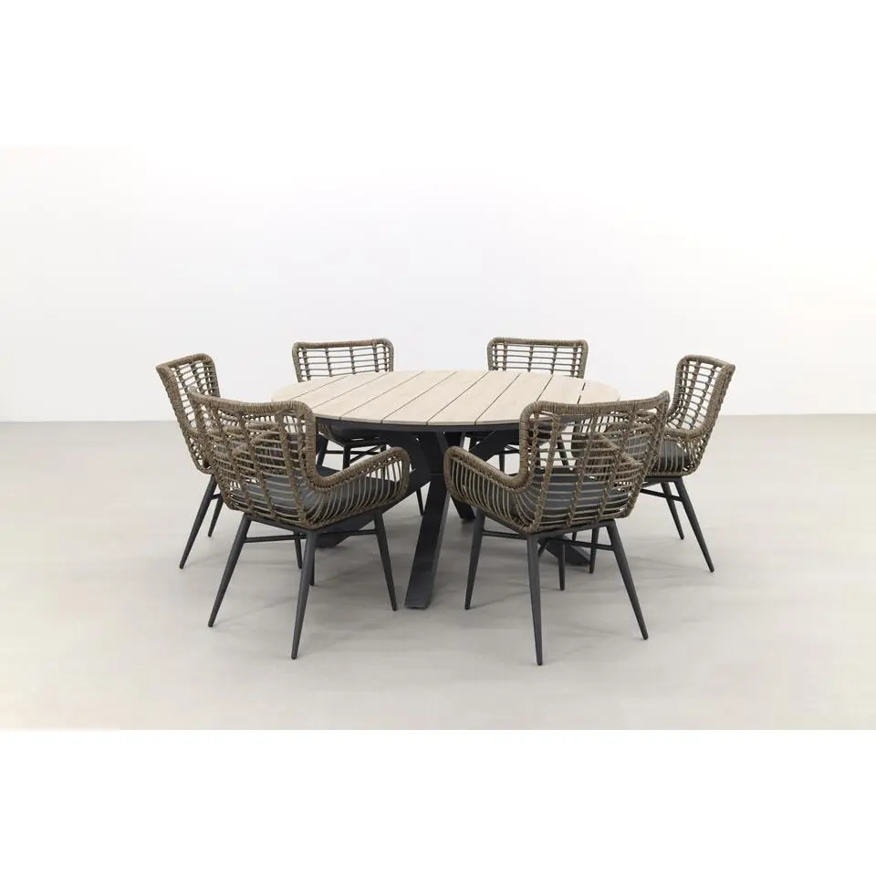 Jasmine natural / Garden Impressions Edison 148 cm. - ronde tuinset