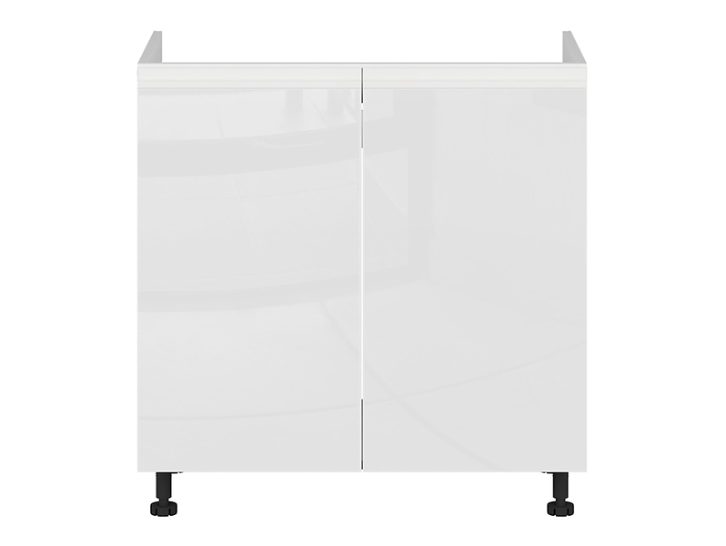 Szafka kuchenna pod zlewozmywak Sole 80 cm dwudrzwiowa biały połysk