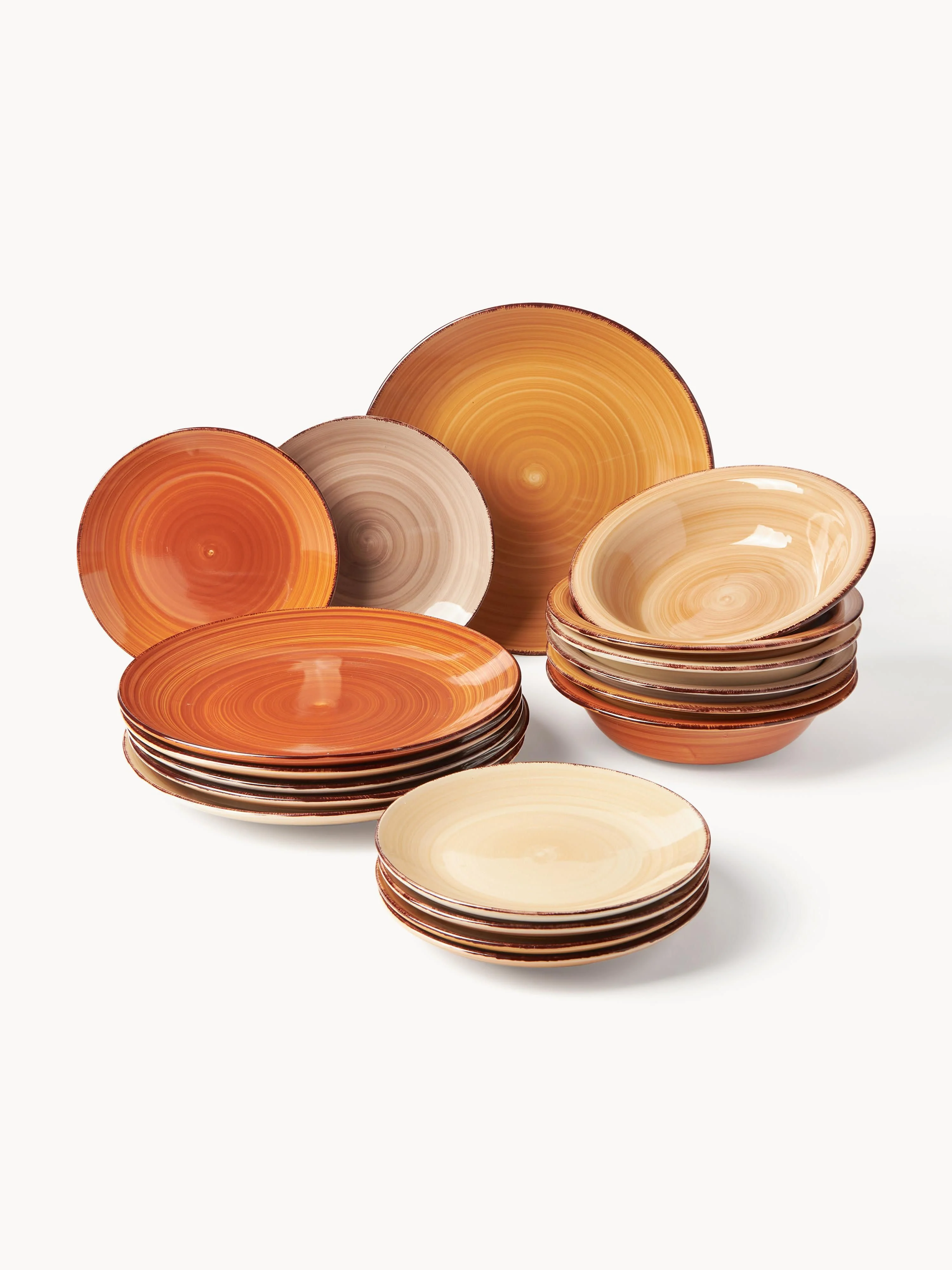 Handbemaltes Geschirr-Set Baita, 6 Personen, 18er-Set