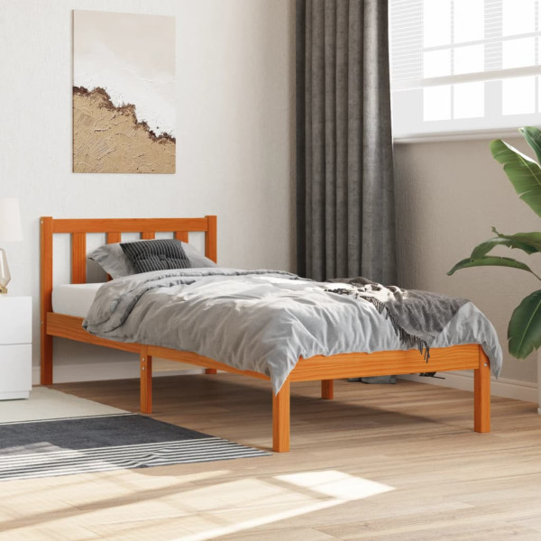 Łóżko Drewniane Rama Łóżka Sofa Brązowe Do Sypialni Pokoju 100x200 cm