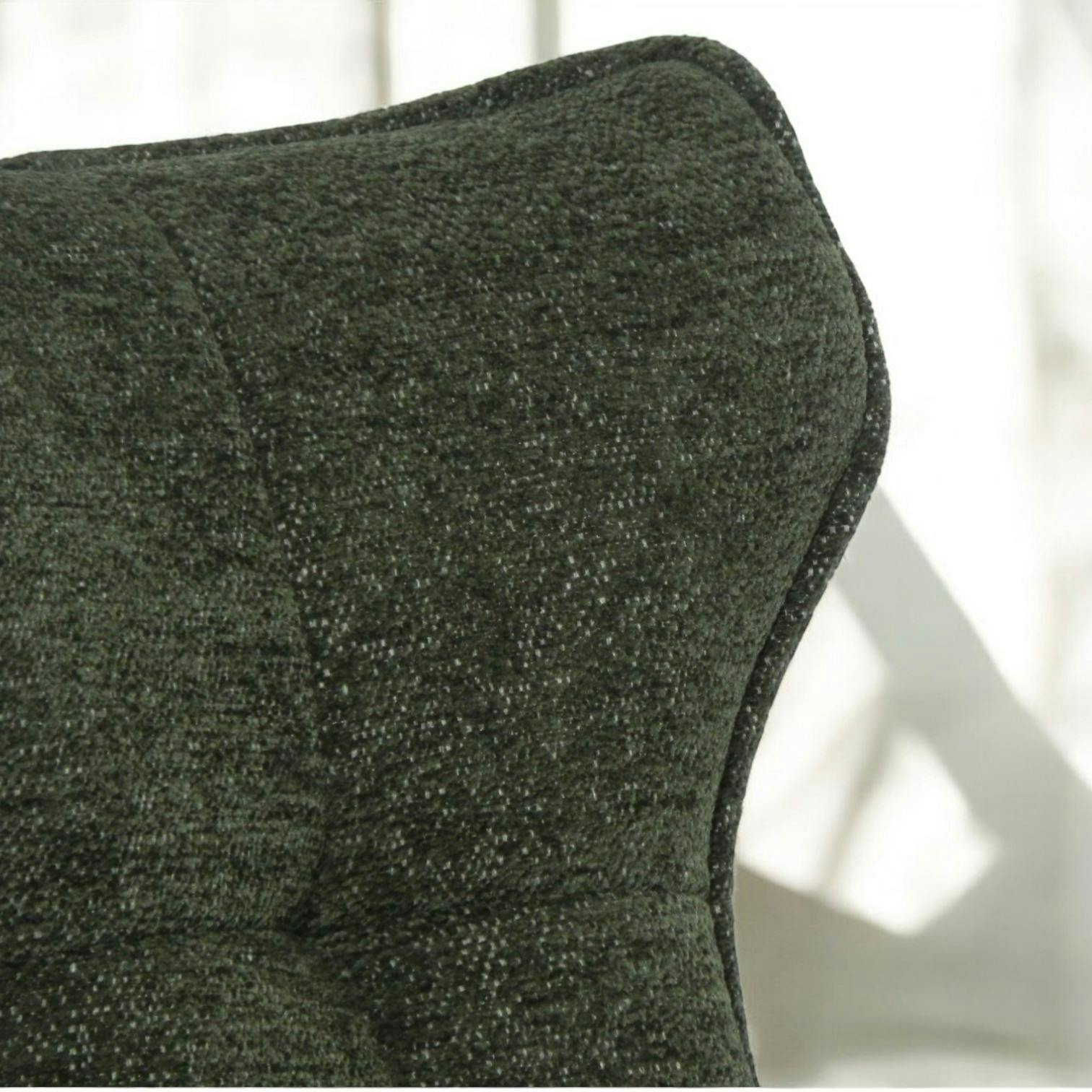 Chaise verte pivotante en velours avec passepoil (lot de 2) LOMBARDIE