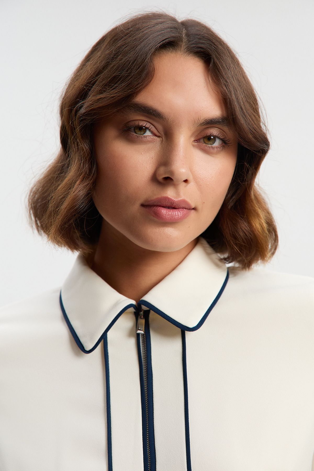 KarenMillen Tailored Crepe Tipped Tailored Midi Shirt Dress