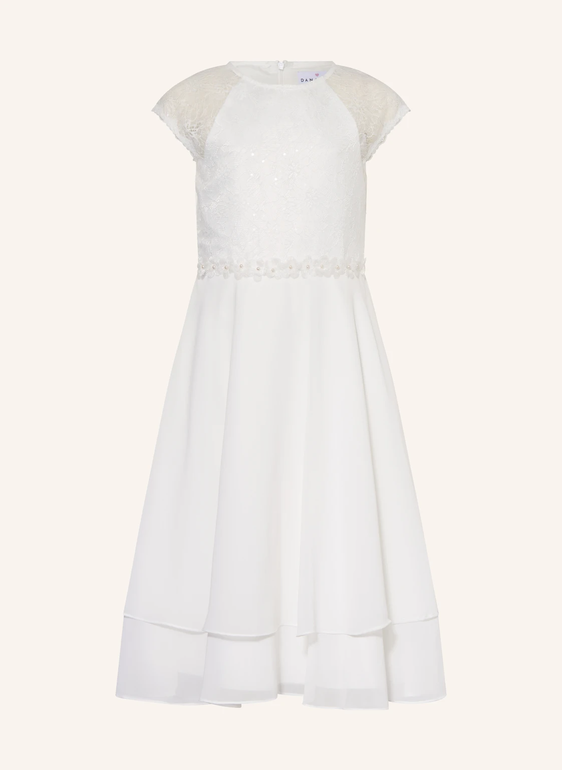 DANAMADE Cocktailkleid im Materialmix mit Pailletten und Schmuckperlen