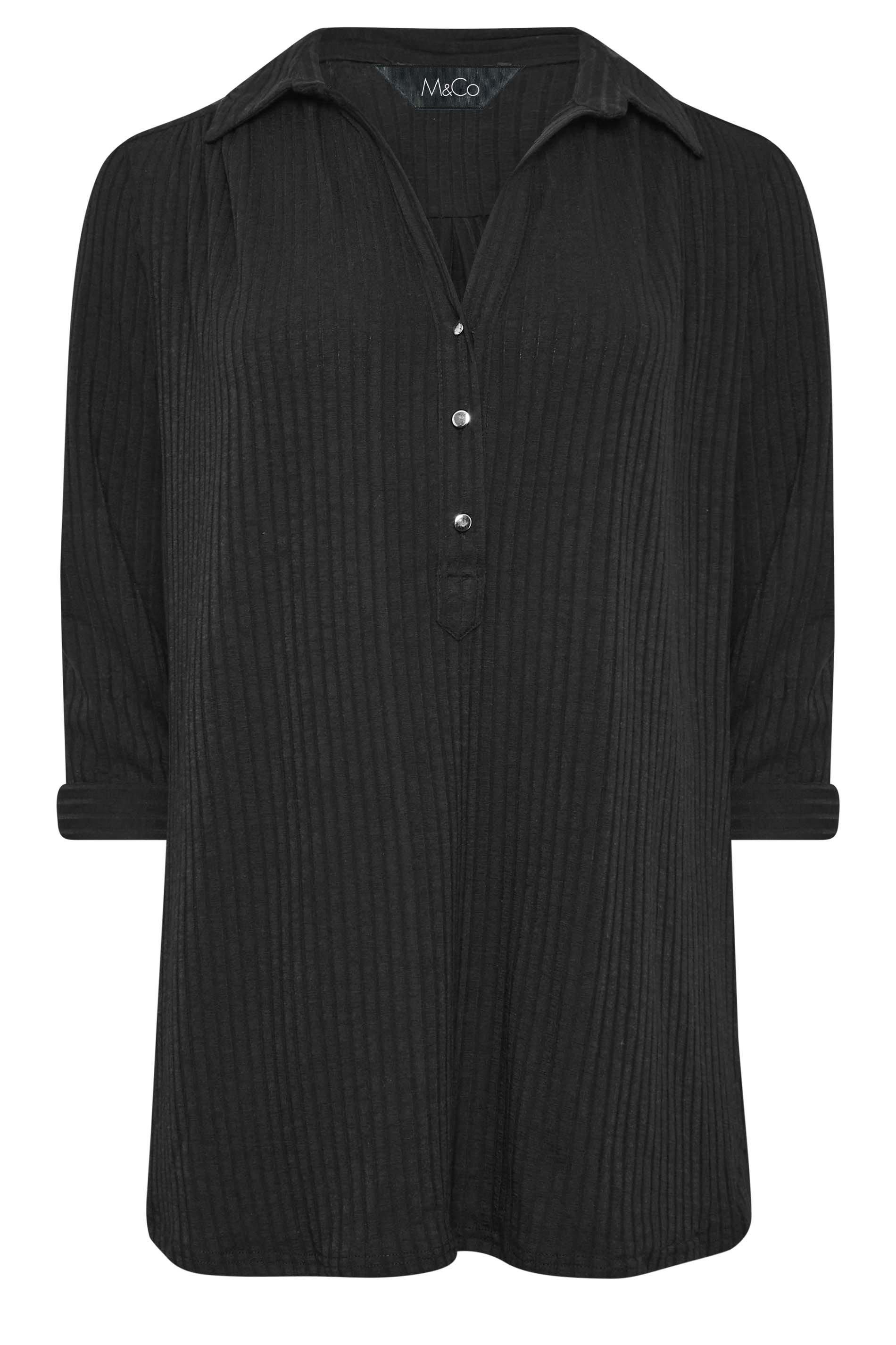 M&Co Ribbed V-Neck Shirt