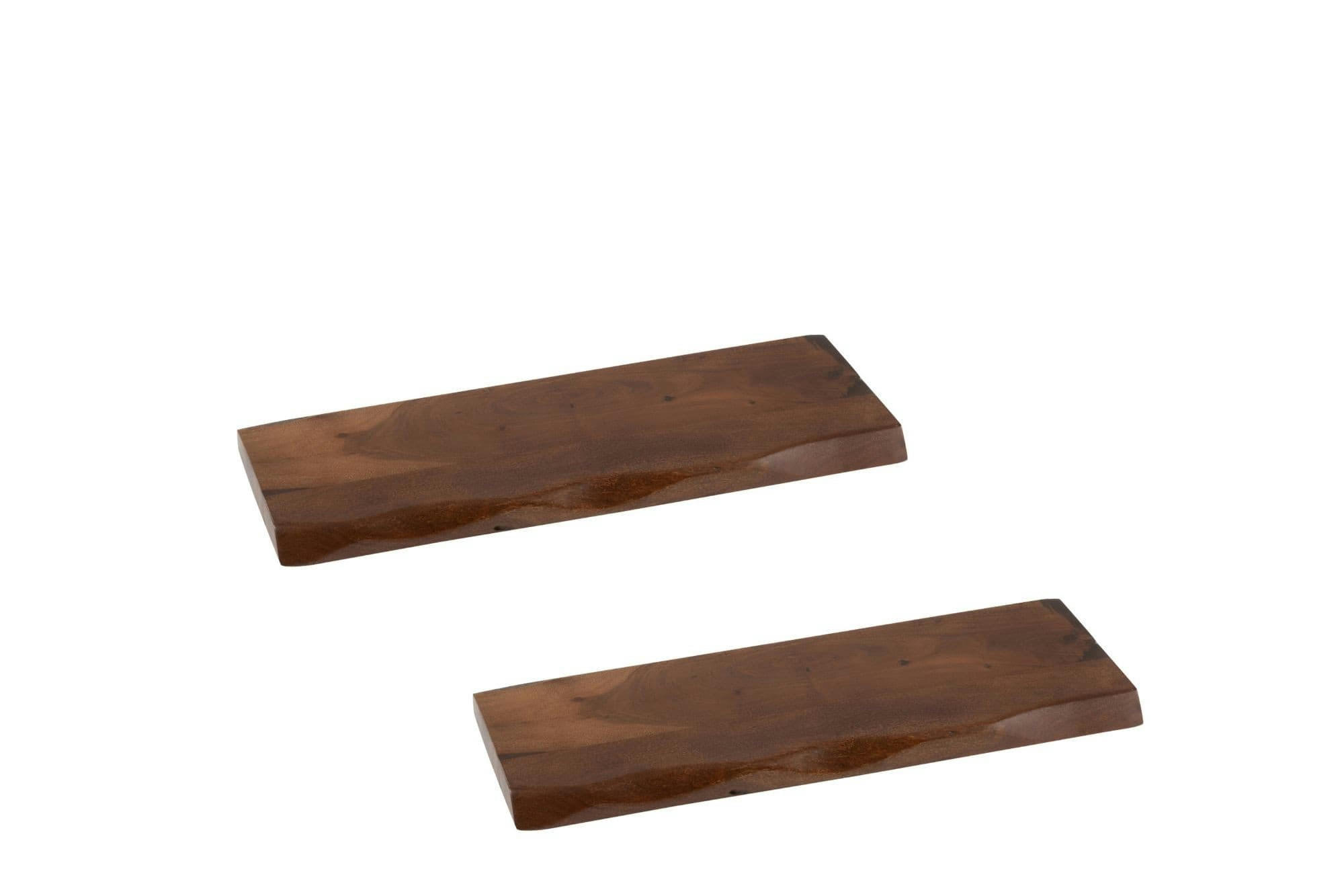 EDGAR - Lot de 2 etagère murale rectangulaire en bois d'acacia l70