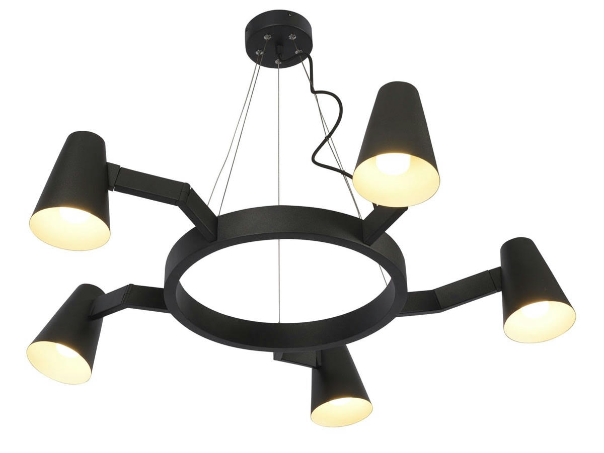BIARRITZ - Suspension noire 5 lampes