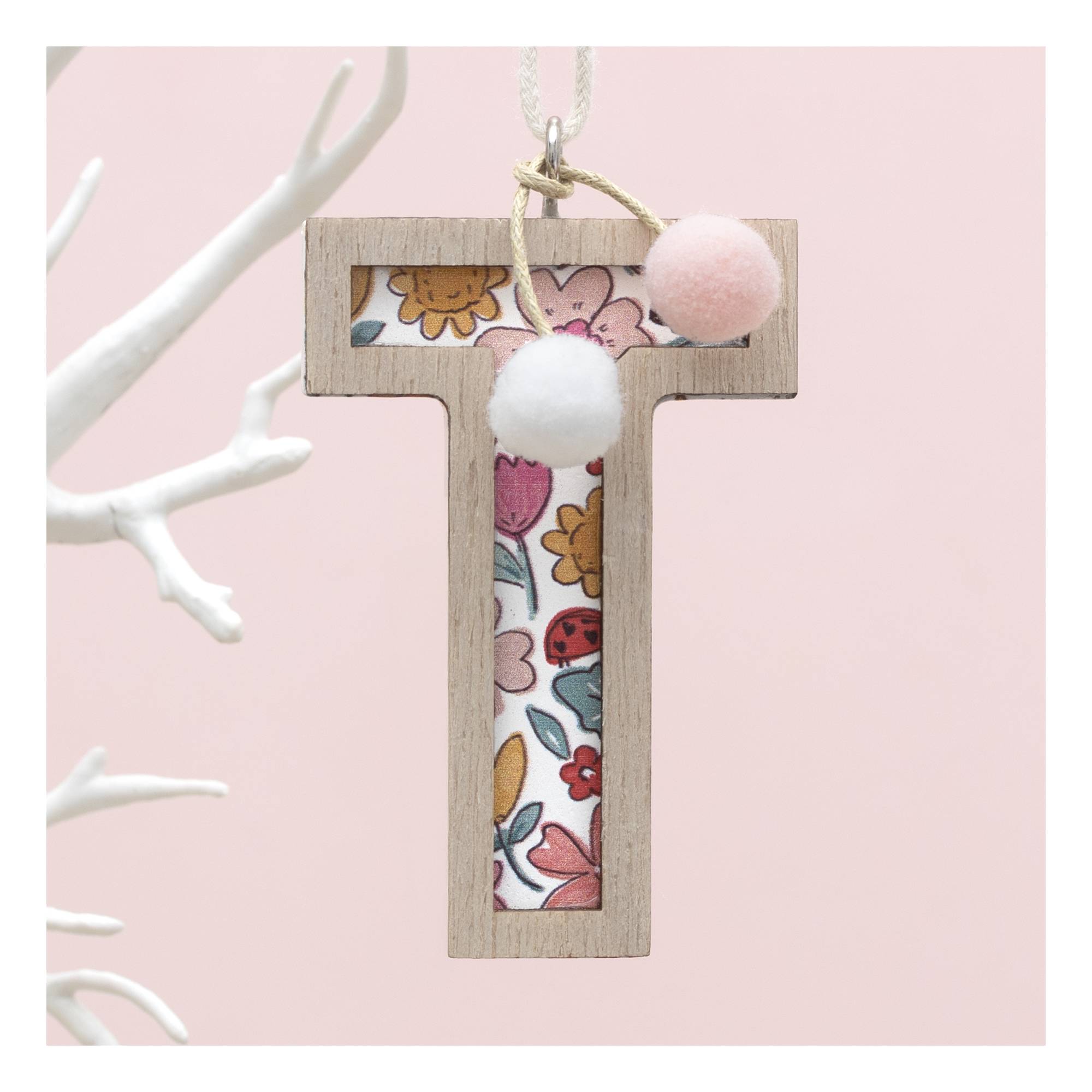 Hanging Wooden Letter T 7.5cm