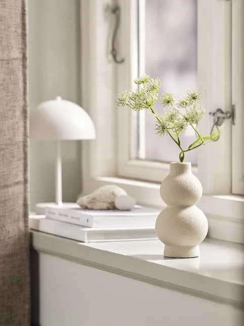 Vase REGNVALD Ø8xH16cm hvid