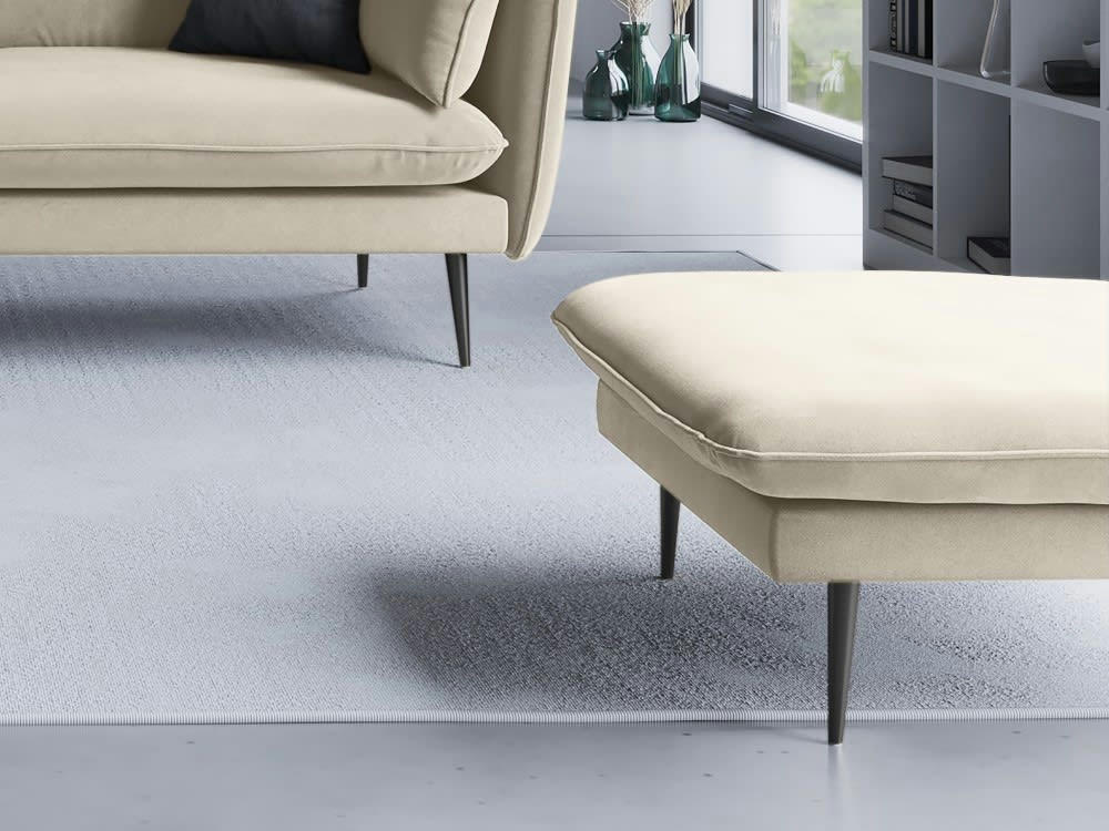 AGATE - Pouf en velours beige