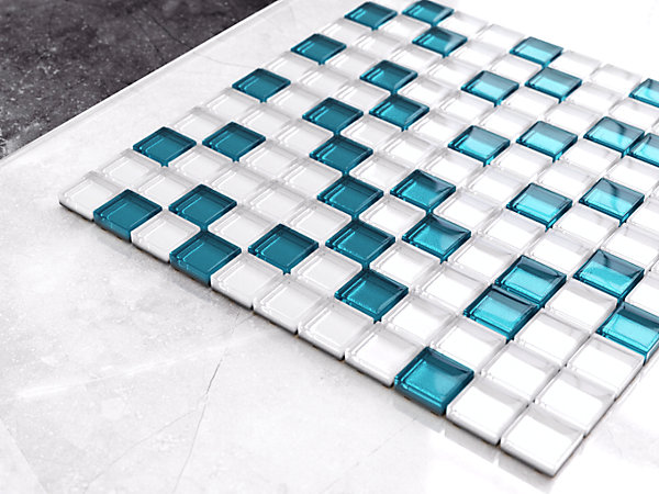 Mosaïque en verre sur filet pour salle de bain ou cuisine 30 cm x 30 cm - Laguna