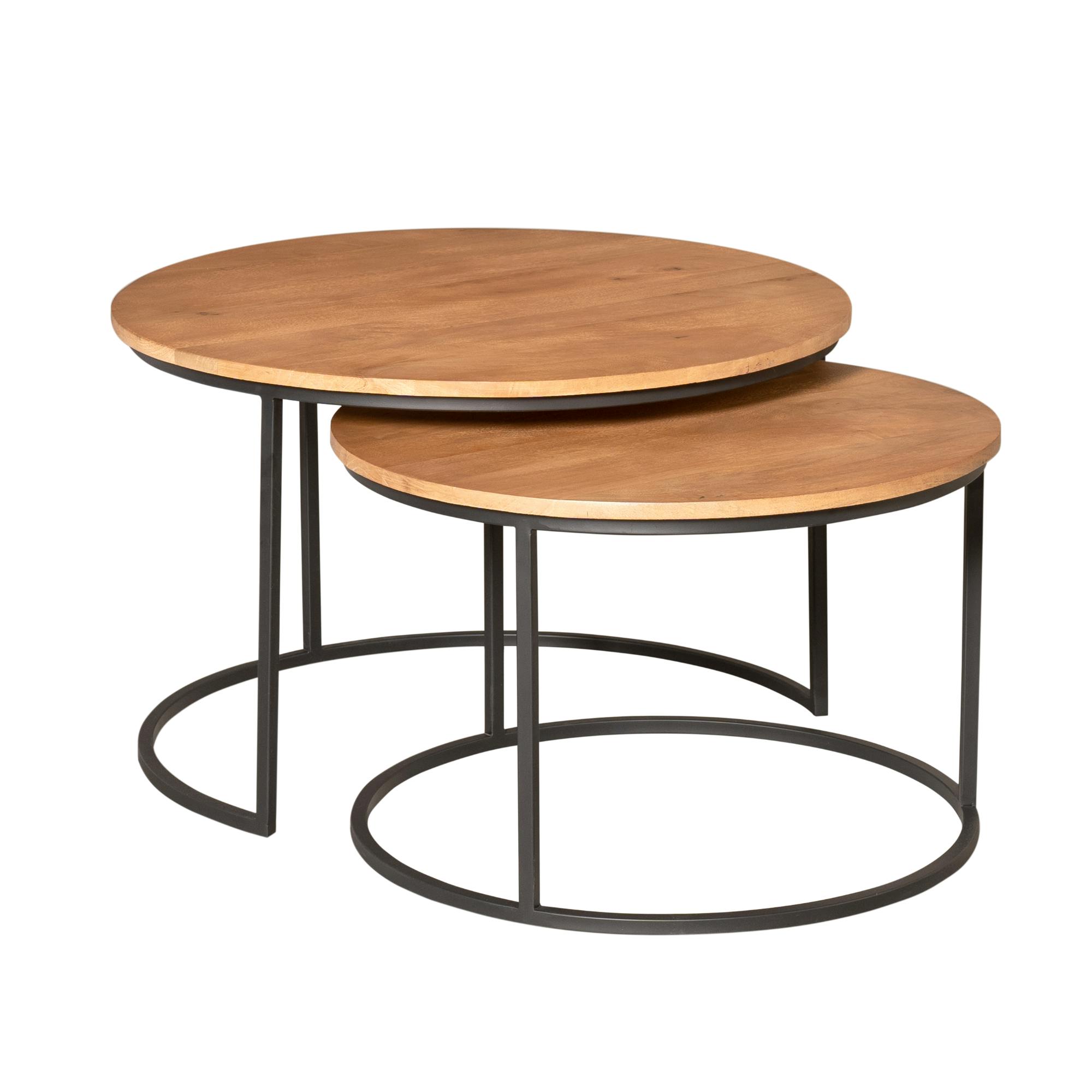 Table gigogne ronde en bois (lot de 2) CORTINA