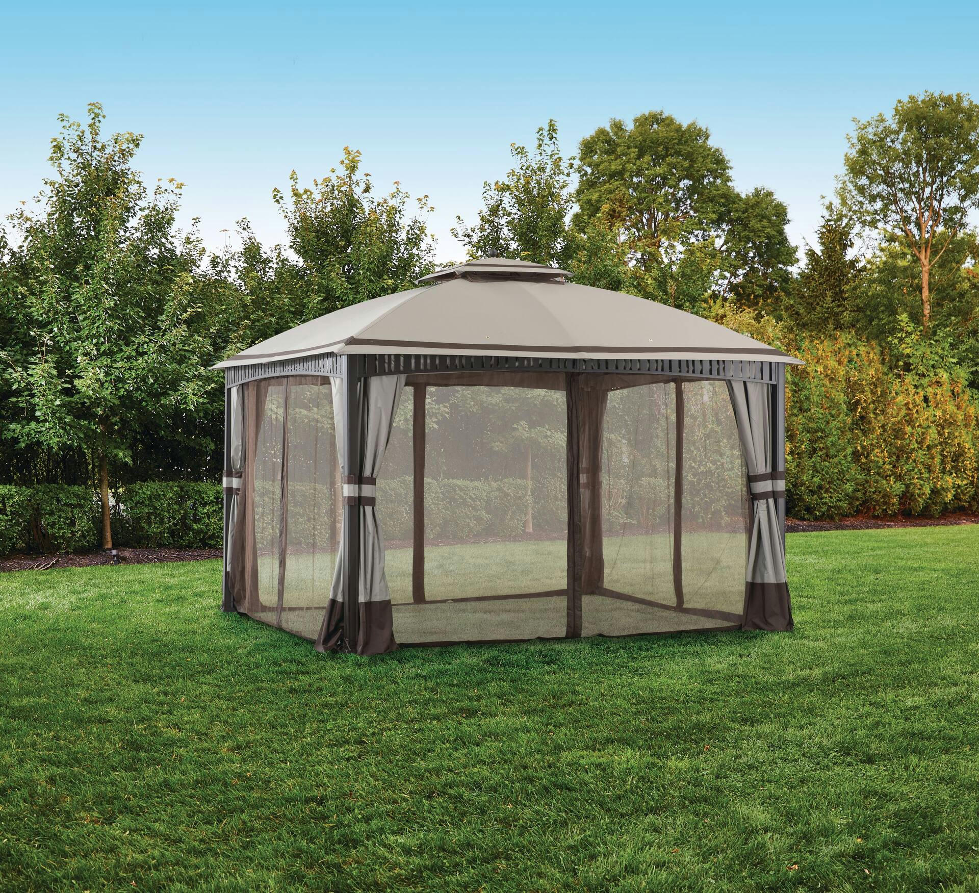 For Living Outdoor/Patio Replacement Gazebo Walls/Netting for Promenade Gazebo, 10x12-ft
