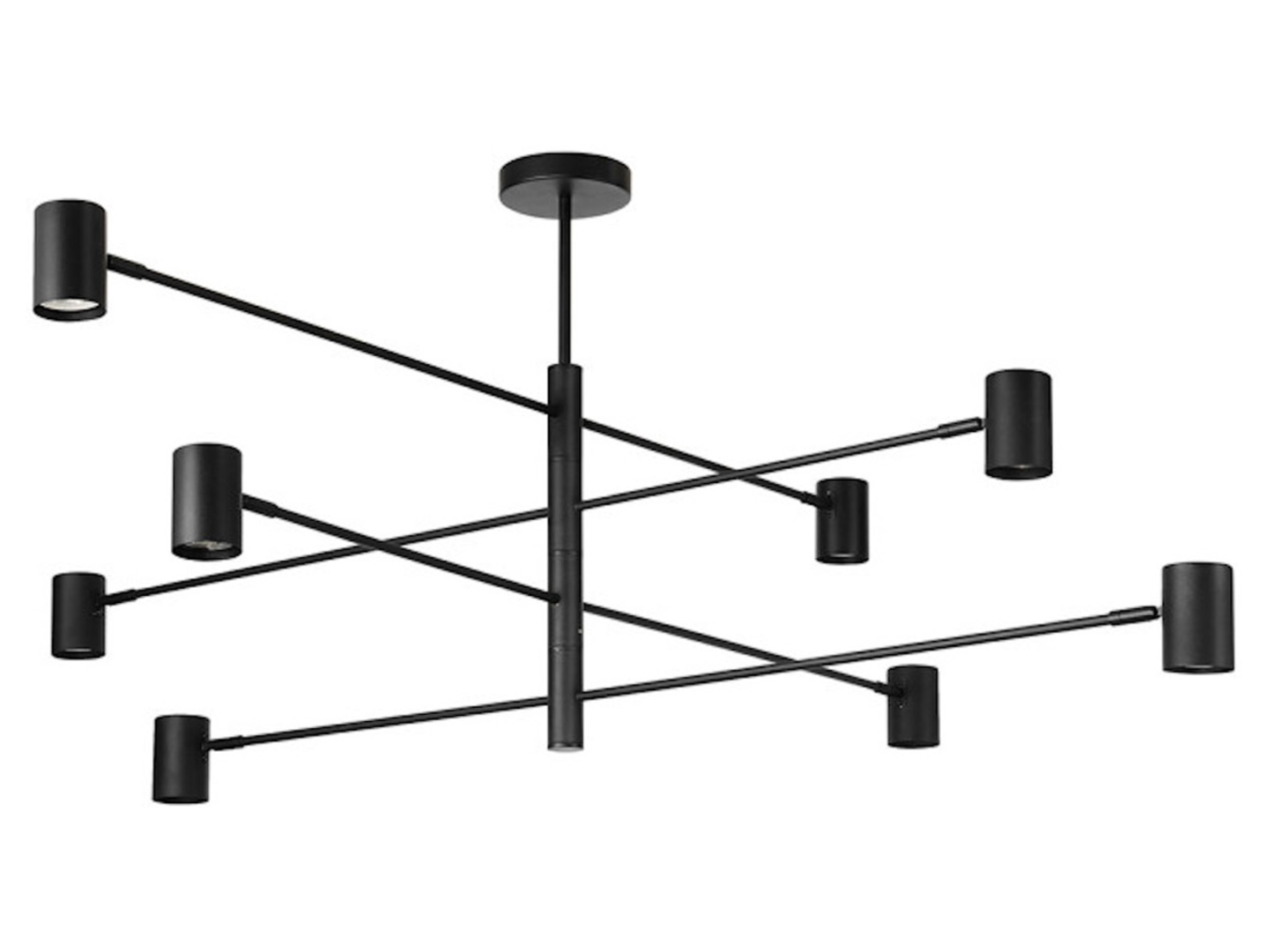 Lampa wisząca Snow 8-punktowa metalowa czarna