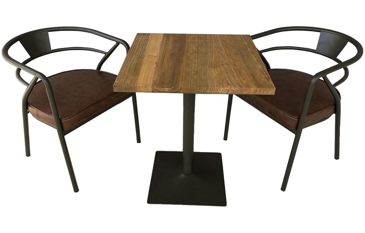 COFFEE - Ensemble repas acier/bois