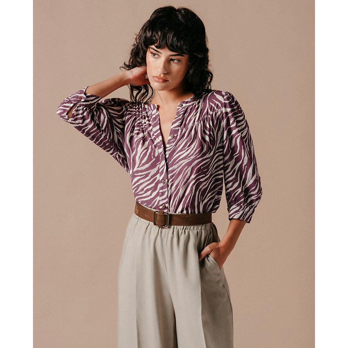 Blouse  Lazuli boutonnée manche 3/4