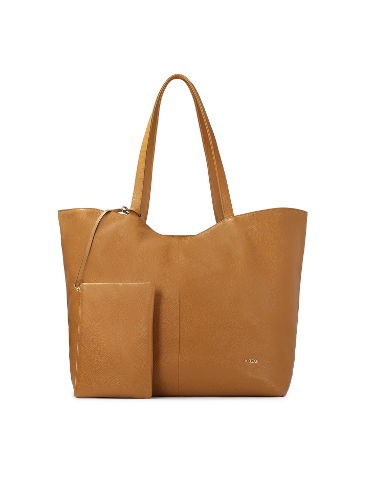 Light brown XXL bag with pouch