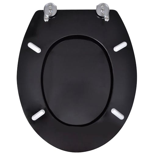 NNEVL Toilet Seats with Lids 2 pcs MDF Black