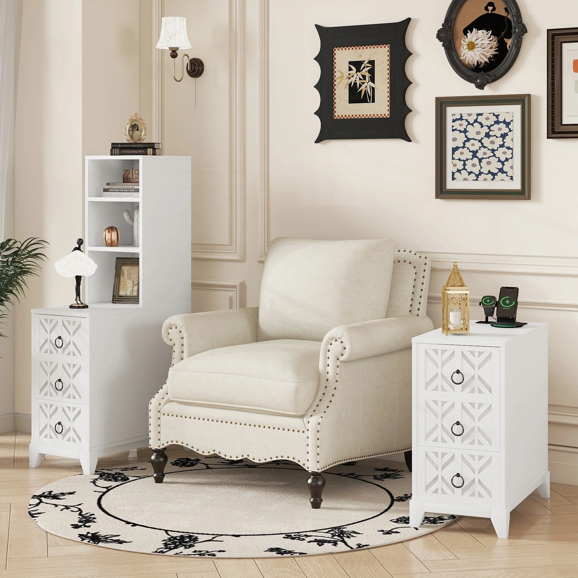 Versatile End Table with Multiple Storage Options and Stylish Design